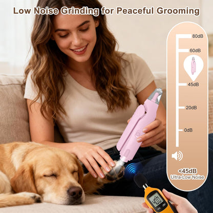 2-in-1 Dog Nail Clippers and Cat Nail Clippers with Light, Quick Sensor and Safety Guard, USB Rechargeable Pet Nail Trimmer with 2 LED Lights for Large Medium Small Dogs and Cats (White)