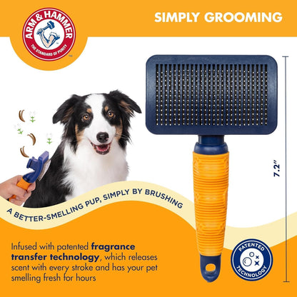 Arm & Hammer Deodorizing Dog Grooming Comb, Fragrance Transfer Technology with Baking Soda, Fine & Standard Teeth for Detangling & Flea Removal, Dematting Tool for Dogs, Sweet Apple & Rose Scent