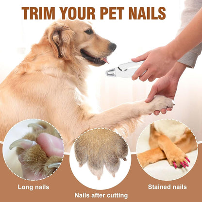 2-in-1 Dog Nail Grinder &Dog Nail Clippers with Light，Cat Nail Clippers ，Ultra-Quiet, USB Rechargeable, Multiple Grinding Methods, and Splash Guard for Large Medium Small Dogs Cats Pets(Green)