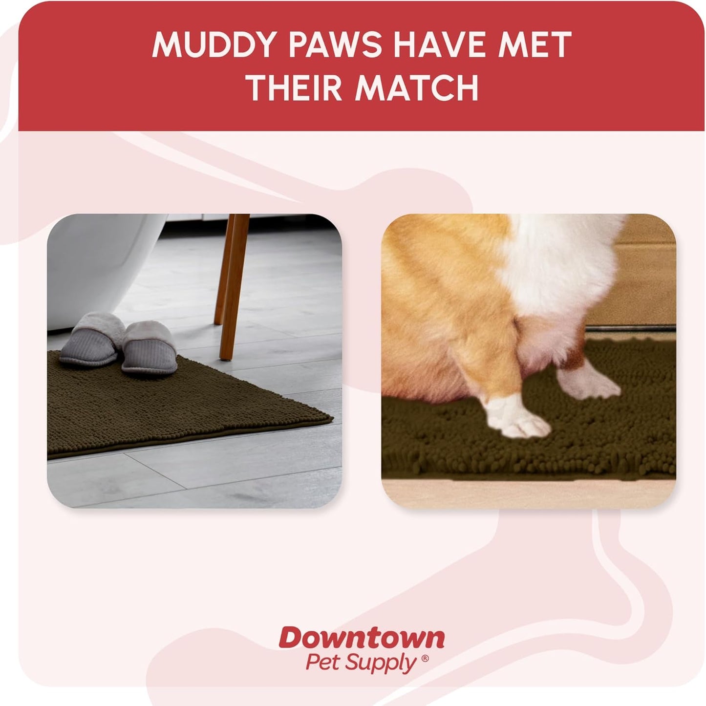 My Doggy Place Dog Mud Mat, 36"x26" Ash – Thick Microfiber Entry Rug for Snow, Mud & Salt – Absorbent, Quick-Dry, Washer-Safe & Non-Slip, Large