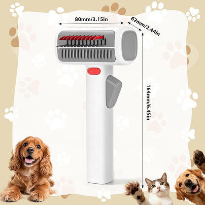 Upgrade 2-in-1 Pet Self-Detangling & Grooming Comb, 2026 New Professional Pet Dematting Comb & Undercoat Rake for Dogs & Cats, Gentle Pets Grooming Brush for Long or Short Hair