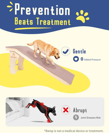 Dog Ramp for Couch - Joint & Spine Support for Small Dogs, 18" Adjustable Height, Anti-Slip & Foldable, Up to 35 lbs