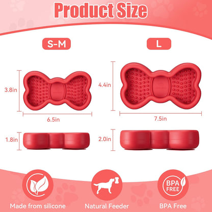 Freeze Dog Lick Bowl, Animire Non-Slip Slow Feeder Lick Mat for Dogs, Silicone Dog Enrichment Bowl for Distraction Anxiety Relief Boredom, BPA Free, Dishwasher Safe(Rose,S)