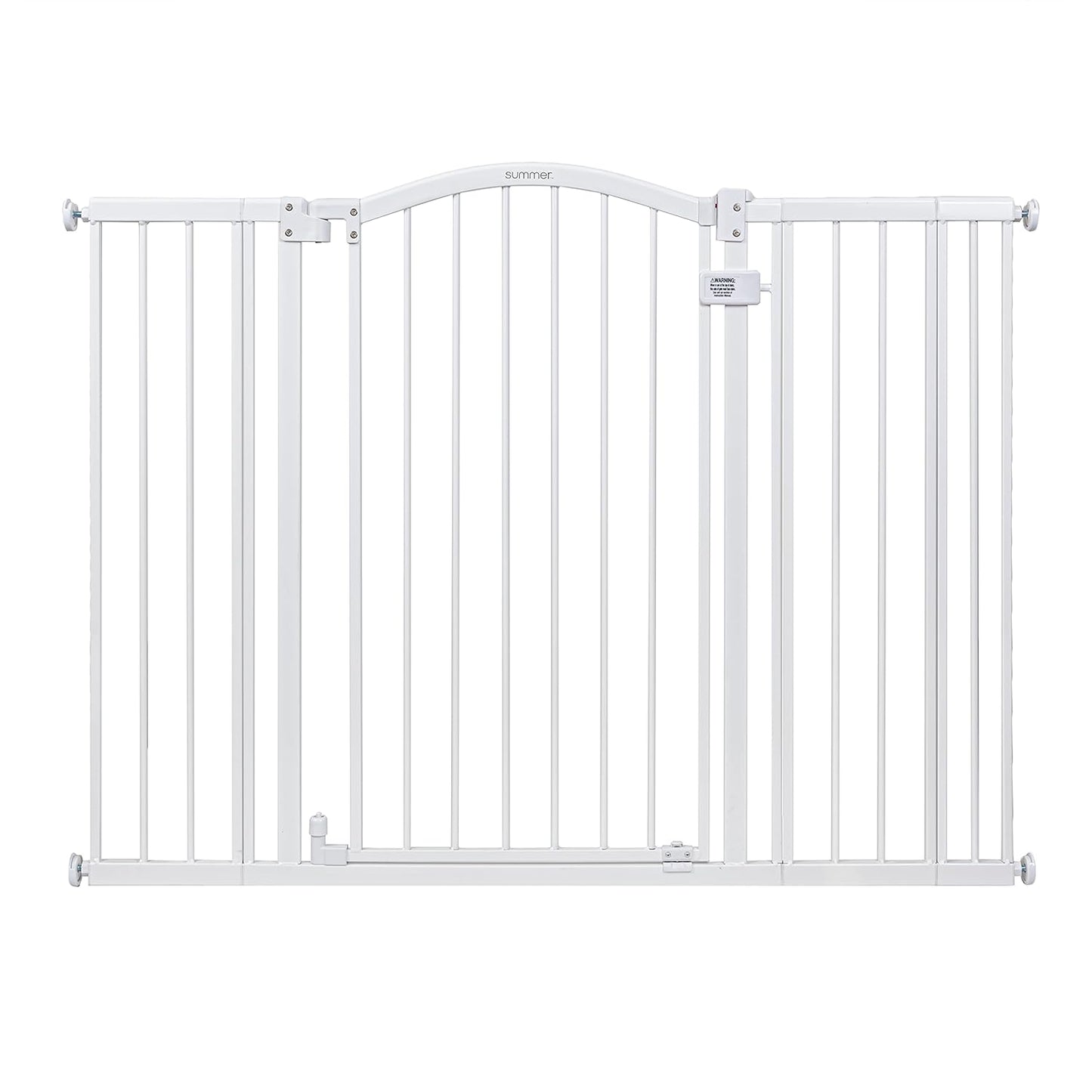 Ingenuity Extra Tall & Wide Safety Pet and Baby Gate, 29.5"-53" Wide, 38" Tall, Pressure or Hardware Mounted, Install on Wall or Banister in Doorway or Stairway, Auto Close Walk-Thru Door - White