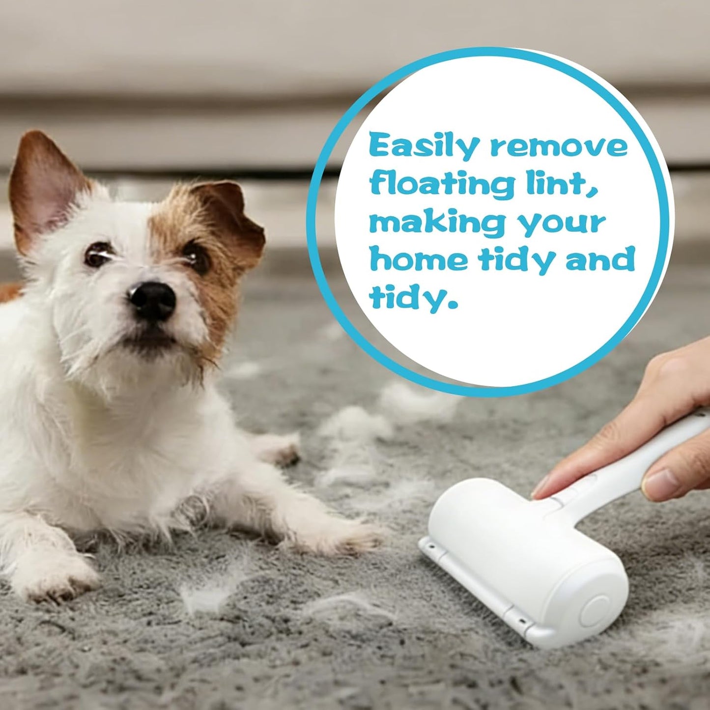 Roller Pet Hair Removal Tool, Portable Detachable Handle Reusable Lint Roller for Cat & Dog Hair on Car, Furniture, Couch, Carpet, Rugs