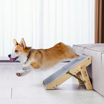 VEVOR Wood Pet Stairs, 2-Step Dog Stairs for Beds, Sofa & Cars, 110lbs Load Capacity, Floded Flat Design, Stable & Sturdy Cat & Dog Step Ladder for Small Medium Large Older Pet Puppy Essentials