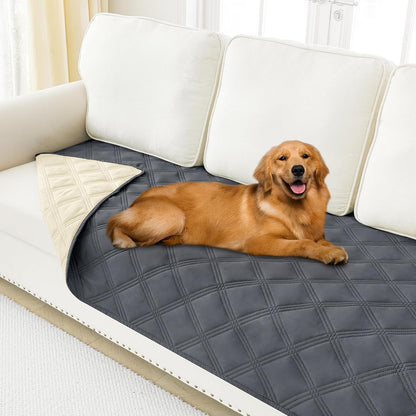 Smiry Waterproof Dog Bed Cover Blanket 30x70, Soft Reversible Pet Blanket, Washable Leakproof Cats Dogs Couch Cover for Sofa, Couch, Furniture, Grey/Dark Grey