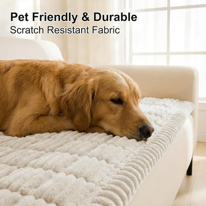 Smiry Couch Cover for Dogs, Non Slip Washable Sofa Protector for Pets, Soft Furniture Cover for Leather & Fabric Couches, Cozy Protect Against Fur, Dirt & Everyday Messes (Dark Grey, 27.6" x 59")