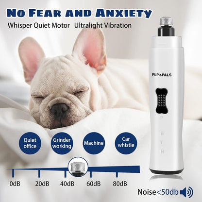 Dog Nail Grinder with 5 LED Shadow Free Light, Dog Nail Trimmer Protect Pet Paws from Over Grinding with 2 Speed Super Power Motor for Small, Medium and Large Dogs & Cats Paws Grooming