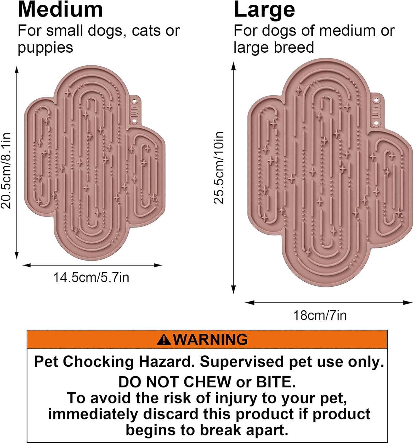OHMO-Cactus Lick Mat for Dogs and Cats(2 Pack) Easy to Clean Pet Slow Feeder with Suction Cups, Licking Pad for Anxiety Relief and Boredom Reduction(Cactus&Light Green)