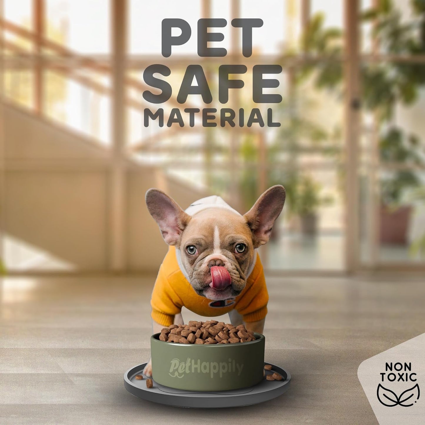 Dog Food Mat - Raised Edges Dogs Mat for Food and Water Prevent Spill, Waterproof Cat Food Mats Protect Floors, Easy Clean Dog Bowl Mats for Food and Water, Silicone Pet Feeding Placemats