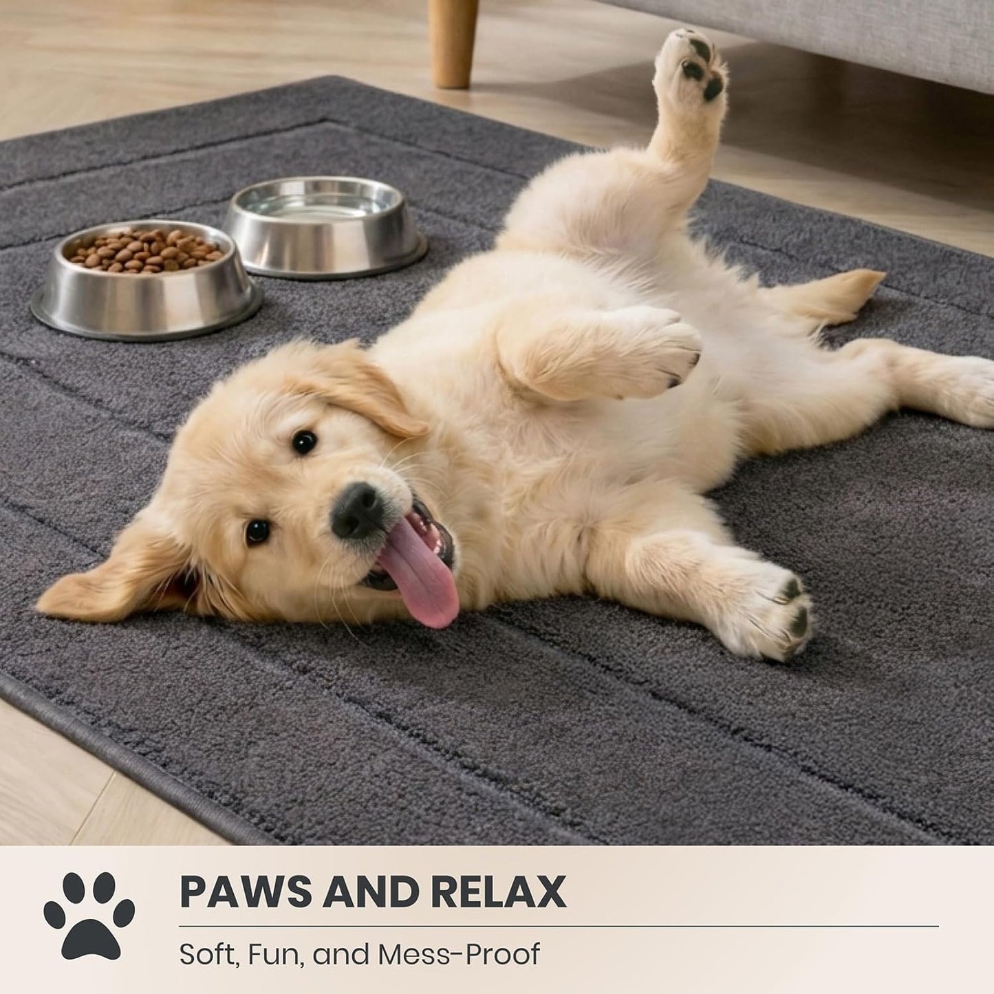 PURRUGS Dirt Trapping Door Mat 32" x 47", Non-Slip/Skid Machine Washable Entryway Rug, Dog Doormat, Super Absorbent Welcome Mat for Muddy Wet Shoes and Paws, Grayish Brown