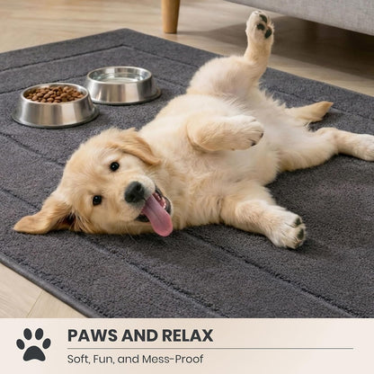 PURRUGS Dirt Trapping Door Mat 32" x 47", Non-Slip/Skid Machine Washable Entryway Rug, Dog Doormat, Super Absorbent Welcome Mat for Muddy Wet Shoes and Paws, Grayish Brown