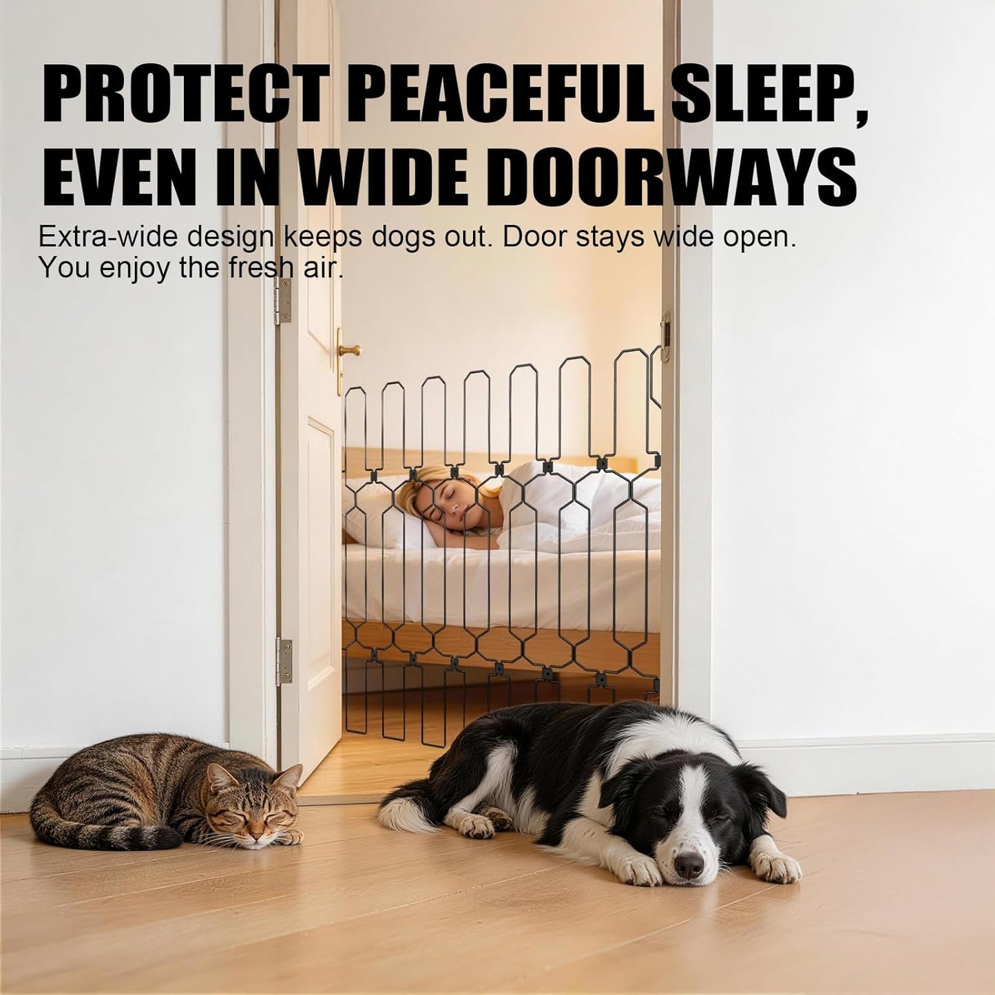 Retractable Dog Gate for Front Door, 30.7" W x 30.7" H Safety Metal Pet Gate for Dogs When Opening, Easy Install Front Entry Dog Door Barrier