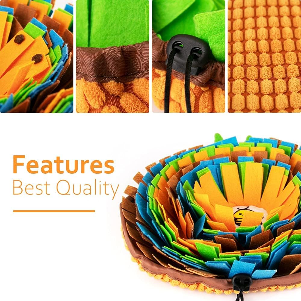 AWOOF Pet Snuffle Mat for Dogs, Interactive Feed Game for Boredom, Encourages Natural Foraging Skills for Cats Dogs Bowl Travel Use, Dog Treat Dispenser Indoor Outdoor Stress Relief