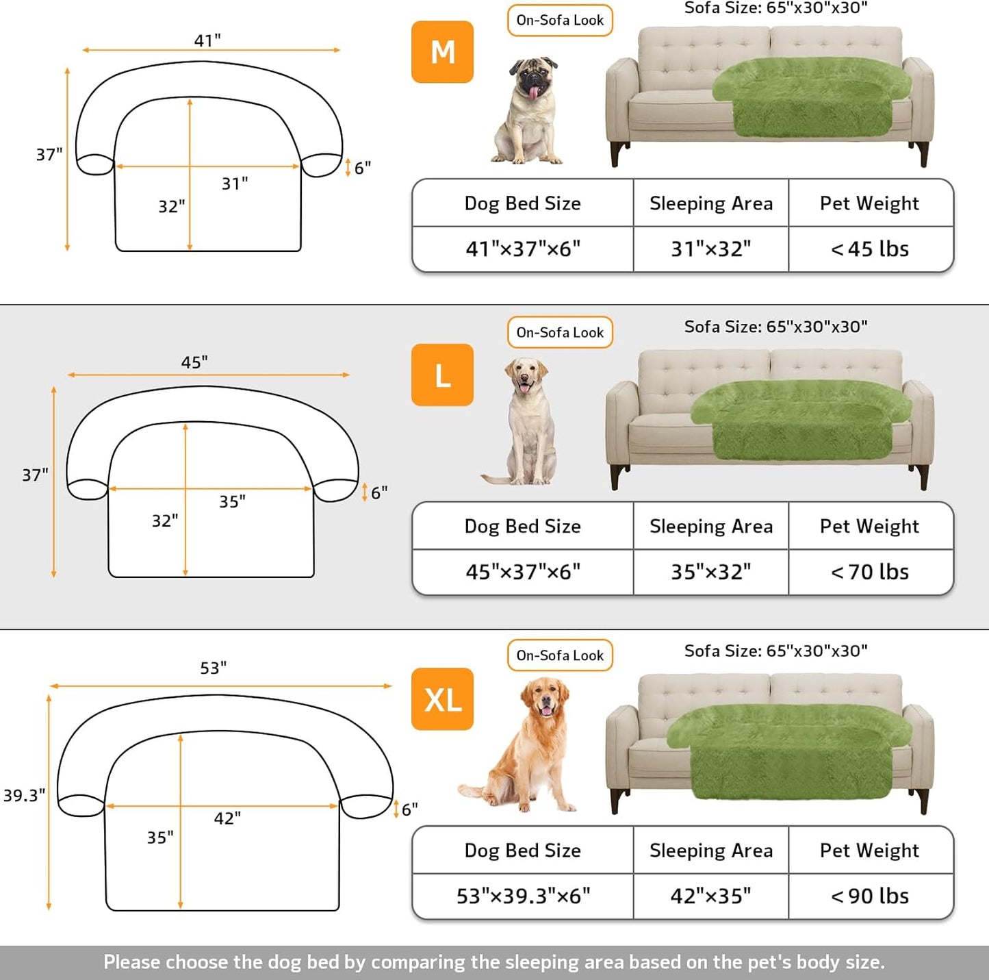 Calming Dog Bed Fluffy Plush Dog Mat for Furniture Protector with Removable Washable Cover for Large Medium Small Dogs and Cats (Large, Light Grey)