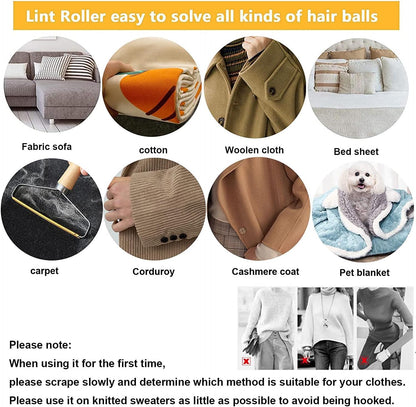 SUOXU Lint Remover Portable Pet Hair Remover,Reusable Lint Fabric Shaver Carpet Roller Scraper,for Carpet,Fabric Sofas,Beds, Furniture, Clothes Cat、Dog Hair Removal Cleaning Professional Tools