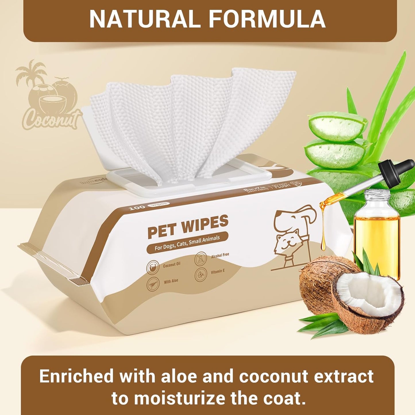 32 PCS Unscented Extra Thick Pet Bathing Wipes for Dogs & Cats, Dog Wipes Washing Gloves, Cleaning & Deodorizing Grooming Gloves for Daily Care and Traveling with EDI Water, Glycerin, Aloe Extract