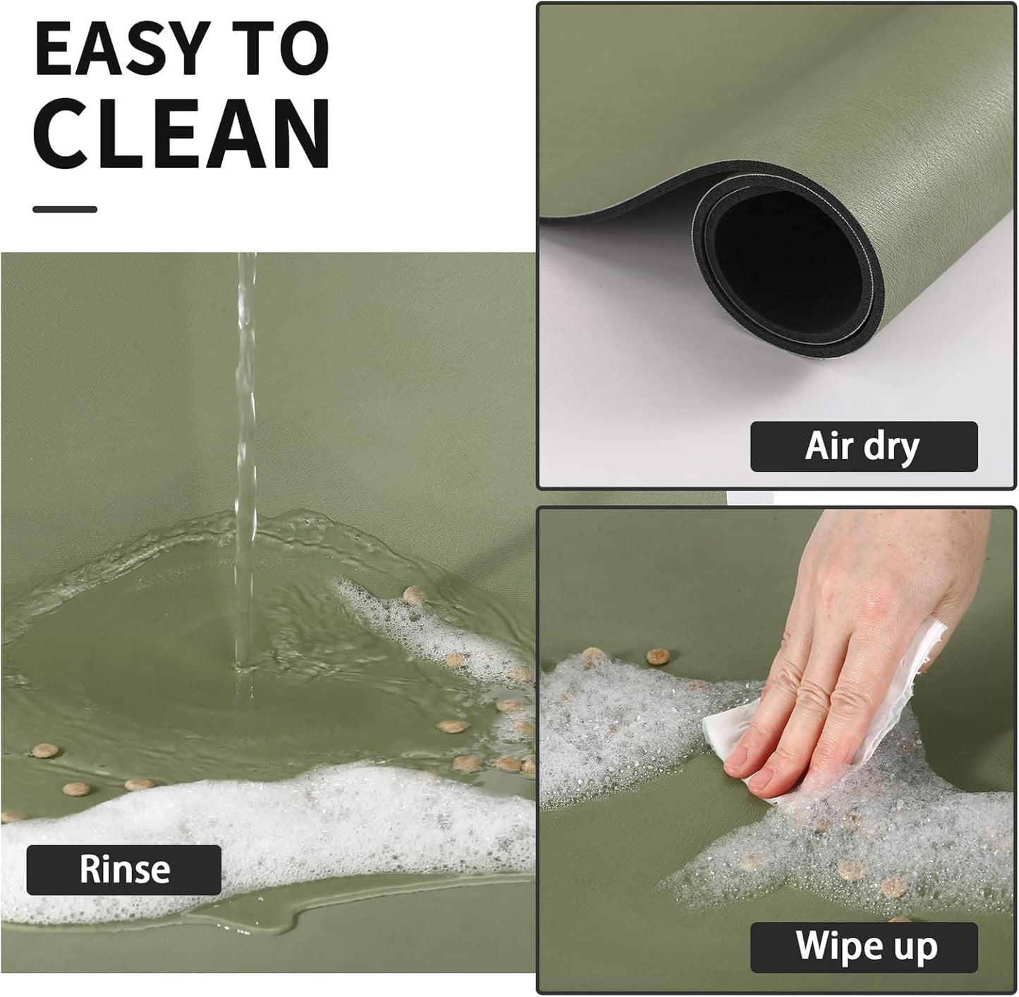 HotLive Dog Food Mat - Absorbent Cat Mat for Food and Water, No Stains Pet Feeding Bowl Mat, Easy to Clean Pet Placemats, Quick Dry Dog Water Dispenser Mat for Messy Drinkers | Paw Dark Grey 12"x 19"