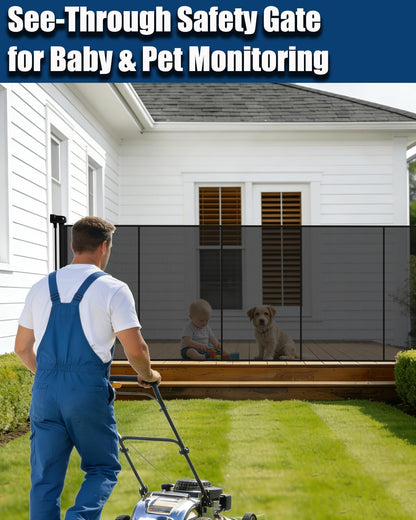 240" Retractable Baby Gates Extra Wide for Large Opening, 41" Extra Tall Retractable Dog Gate Pet Gates, Long Child Safety Mesh Gate with Fiberglass Rods for Stairs, Doorways, Hallways, Indoor/Outdoor