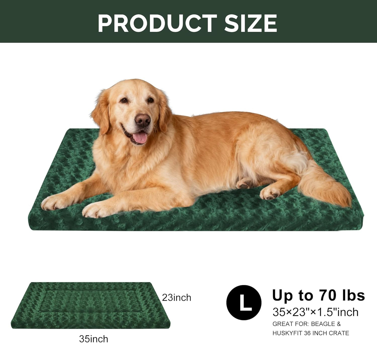 Dog Bed Mat – Soft & Comfortable Dog Kennel Pad for Crate – Durable Crate Bed & Mat for Dogs & Cats – Ideal for Crate, Kennel, and Home Use
