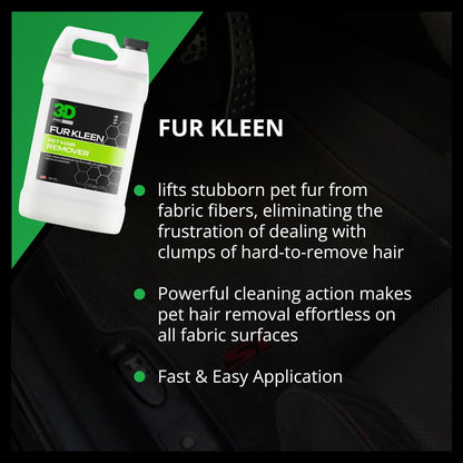3D Fur Kleen - Pet Hair Remover & Cleaner - Loosens Embedded Pet Fur for Easy Removal - Safe for Carpets, Upholstery & Auto Interiors, 16 Ounce