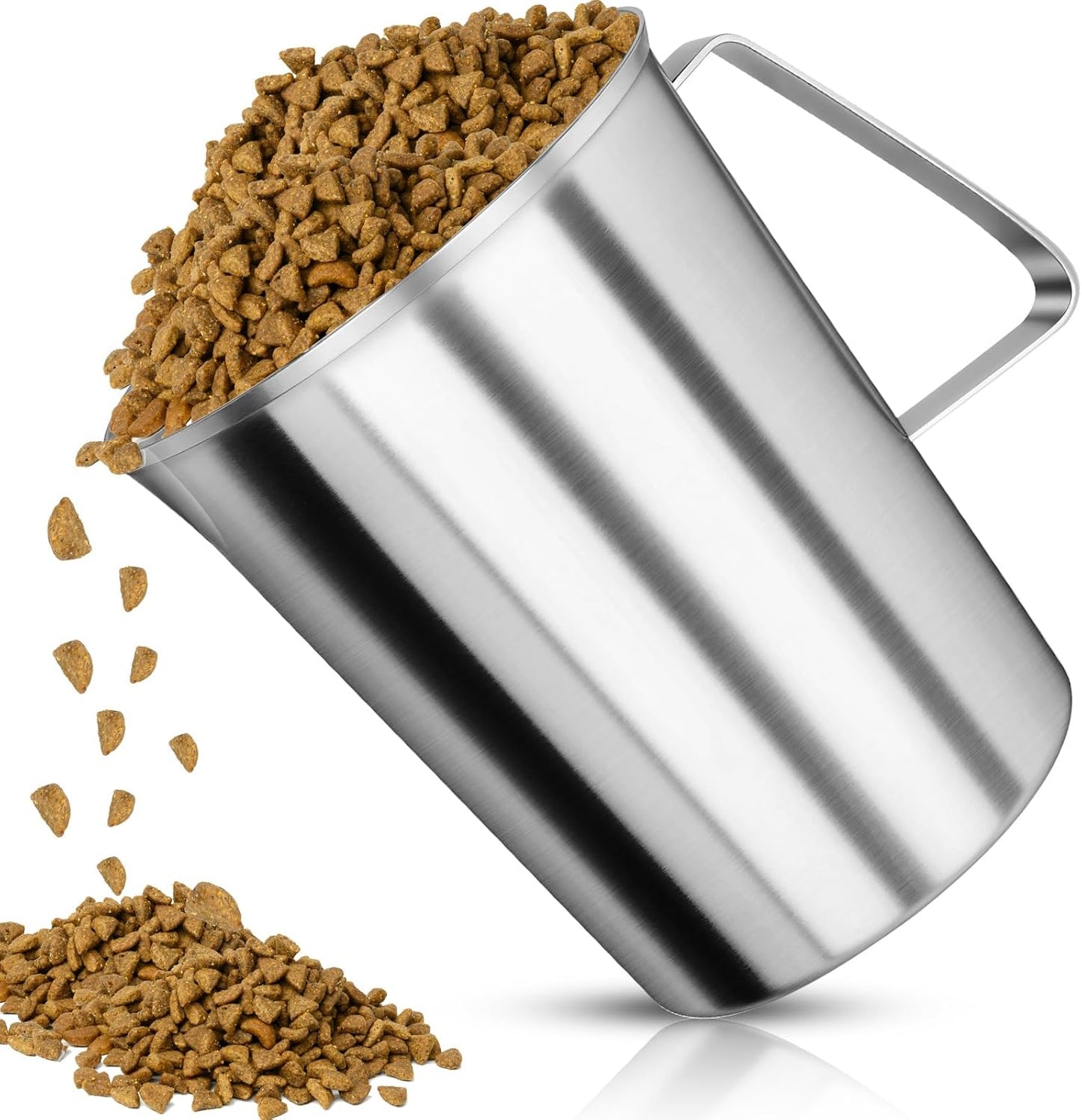 2 Cup Dog Food Scoop 304 Stainless Steel Dog Food Measuring Cups Pet Food Measuring Cups Scoop for Dog,Cat or Bird Food, Injection Molded and Dishwasher Safe