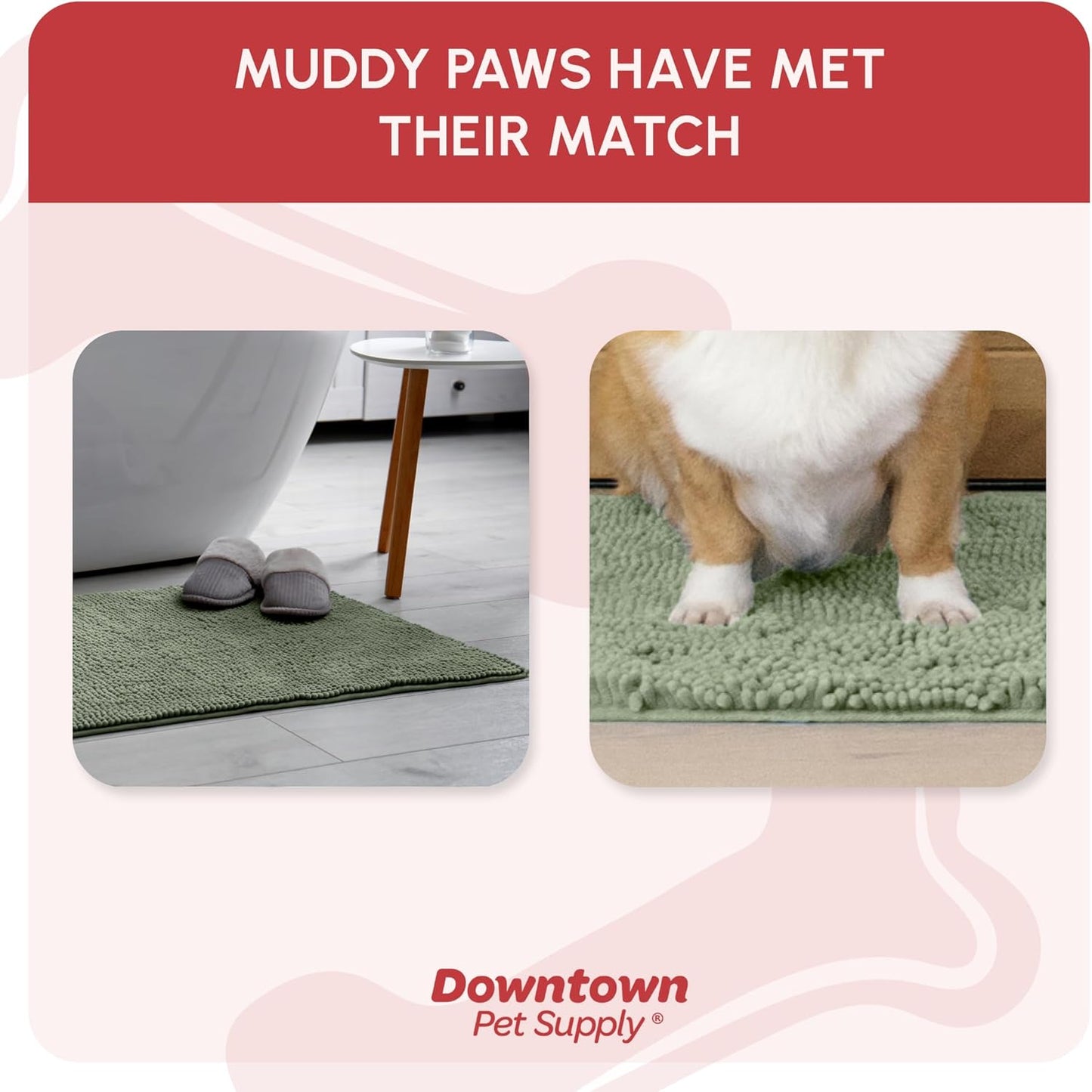 My Doggy Place Dog Mud Mat, 36"x26" Ash – Thick Microfiber Entry Rug for Snow, Mud & Salt – Absorbent, Quick-Dry, Washer-Safe & Non-Slip, Large