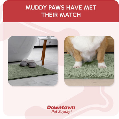 My Doggy Place Dog Mud Mat, 36"x26" Ash – Thick Microfiber Entry Rug for Snow, Mud & Salt – Absorbent, Quick-Dry, Washer-Safe & Non-Slip, Large