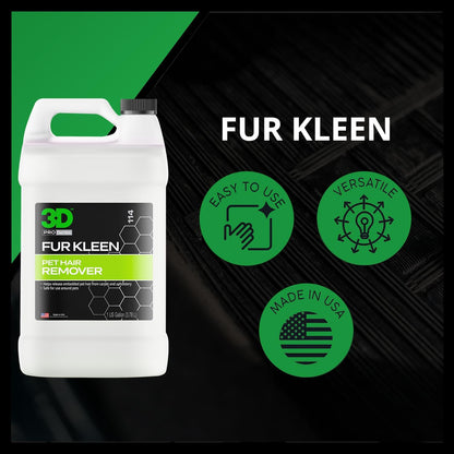 3D Fur Kleen - Pet Hair Remover & Cleaner - Loosens Embedded Pet Fur for Easy Removal - Safe for Carpets, Upholstery & Auto Interiors, 16 Ounce