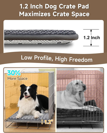 Dog Bed for Crate Pad High Resilience Foam Crate Pad Mat for Medium Large Dogs Washable Anti-Slip, Outdoor, 35" x 22",Dark Gray