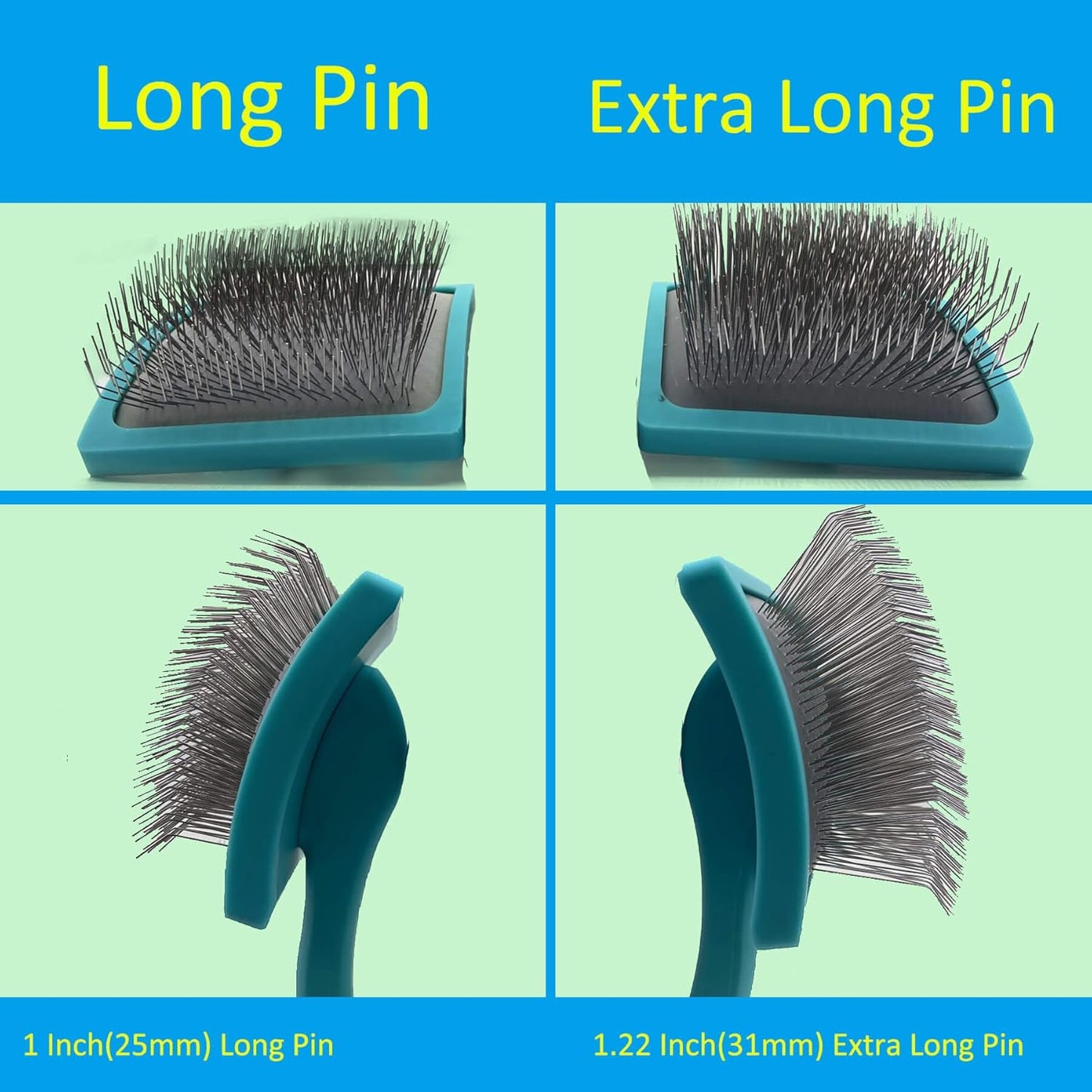 Dog Brush For Long Haired Dogs Poodles-Dog brushes for grooming&shedding-Large Firm Slicker Brush for Goldendoodles-With Soft Massage Grooming Stainless Steel Pins, Pet Grooming Wire Brush-25mm(1")