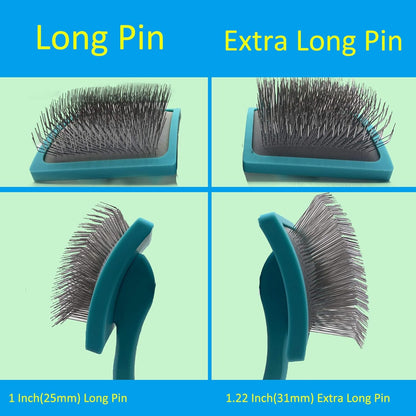 Dog Brush For Long Haired Dogs Poodles-Dog brushes for grooming&shedding-Large Firm Slicker Brush for Goldendoodles-With Soft Massage Grooming Stainless Steel Pins, Pet Grooming Wire Brush-25mm(1")