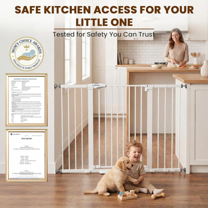 Mumeasy 36" High Extra Tall Dog Gate, 29.6"-40.5" Wide Pressure Mounted Tall Baby Gate for Dog, Auto Close Pet Gate with Door for Stairs,Doorways,House,Black