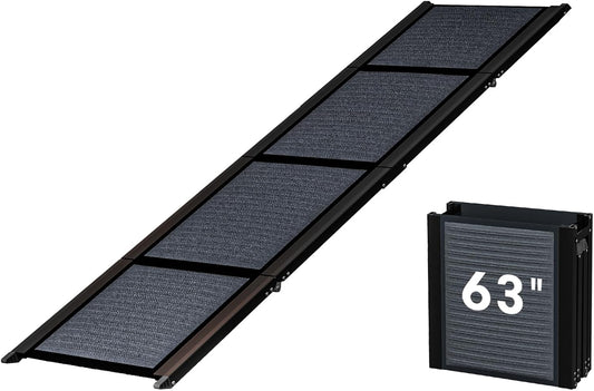HBTower 63" Long x 17.3" Wide Folding Dog Ramp for Large Dogs Up to 250lbs - Portable Pet Ramp with Non-Slip Surface, Extra Wide Dog Car Ramps for Car, SUV, Truck & High Beds