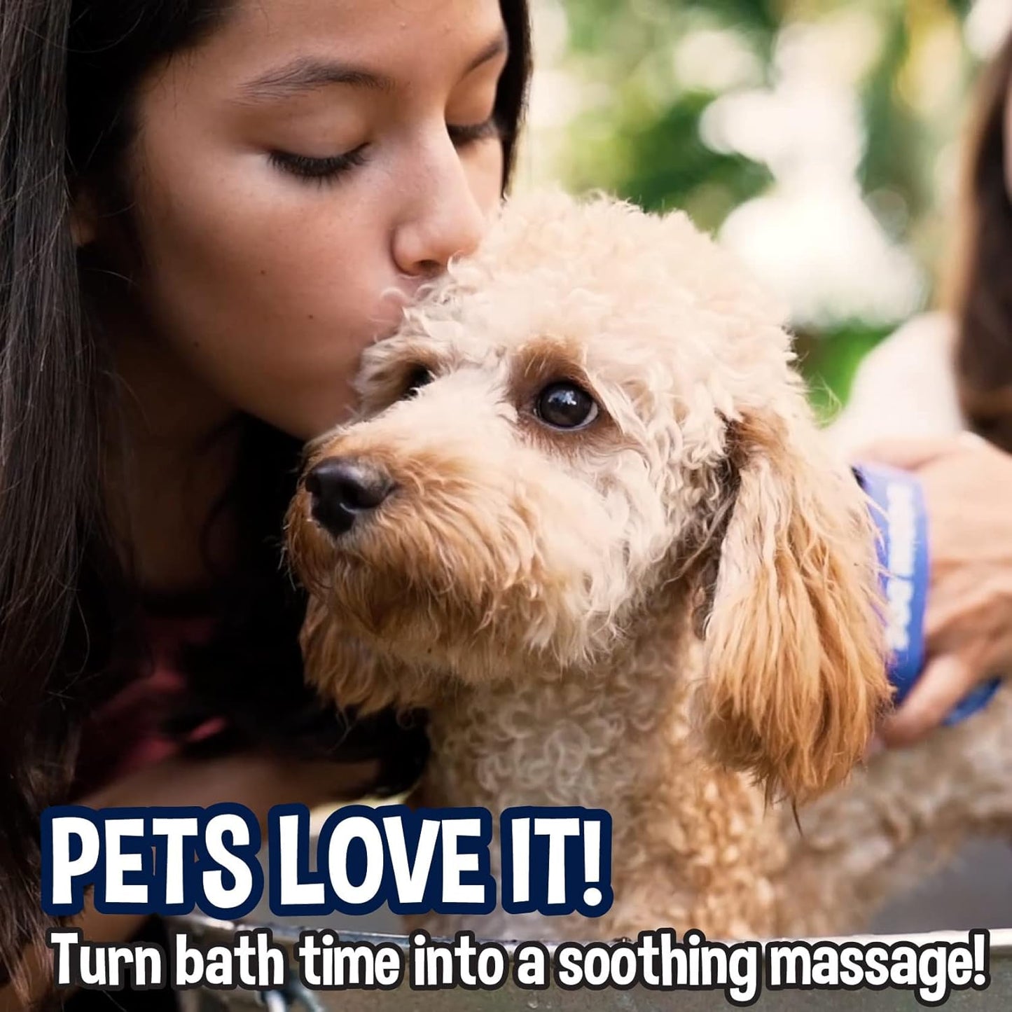 Bodhi Dog Shampoo Brush - Pet Grooming & Bath Supplies for Dogs and Cats - Bath Brush for Long & Short Hair - Premium Scrubber for Shower, Bathing & Massage (One Pack, Blue)