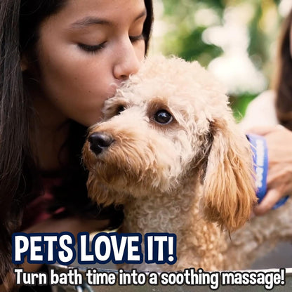 Bodhi Dog Shampoo Brush - Pet Grooming & Bath Supplies for Dogs and Cats - Bath Brush for Long & Short Hair - Premium Scrubber for Shower, Bathing & Massage (One Pack, Blue)