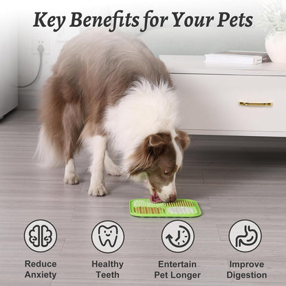 MateeyLife 2PCS Large Lick Mat for Dogs with Suction Cups, Slow Feeder Bowls, Cat Lick Mat for Anxiety Relief, Dog Toys to Keep Them Busy, Enrichment Toys for Bathing, Cat Licking Pad for Boredom