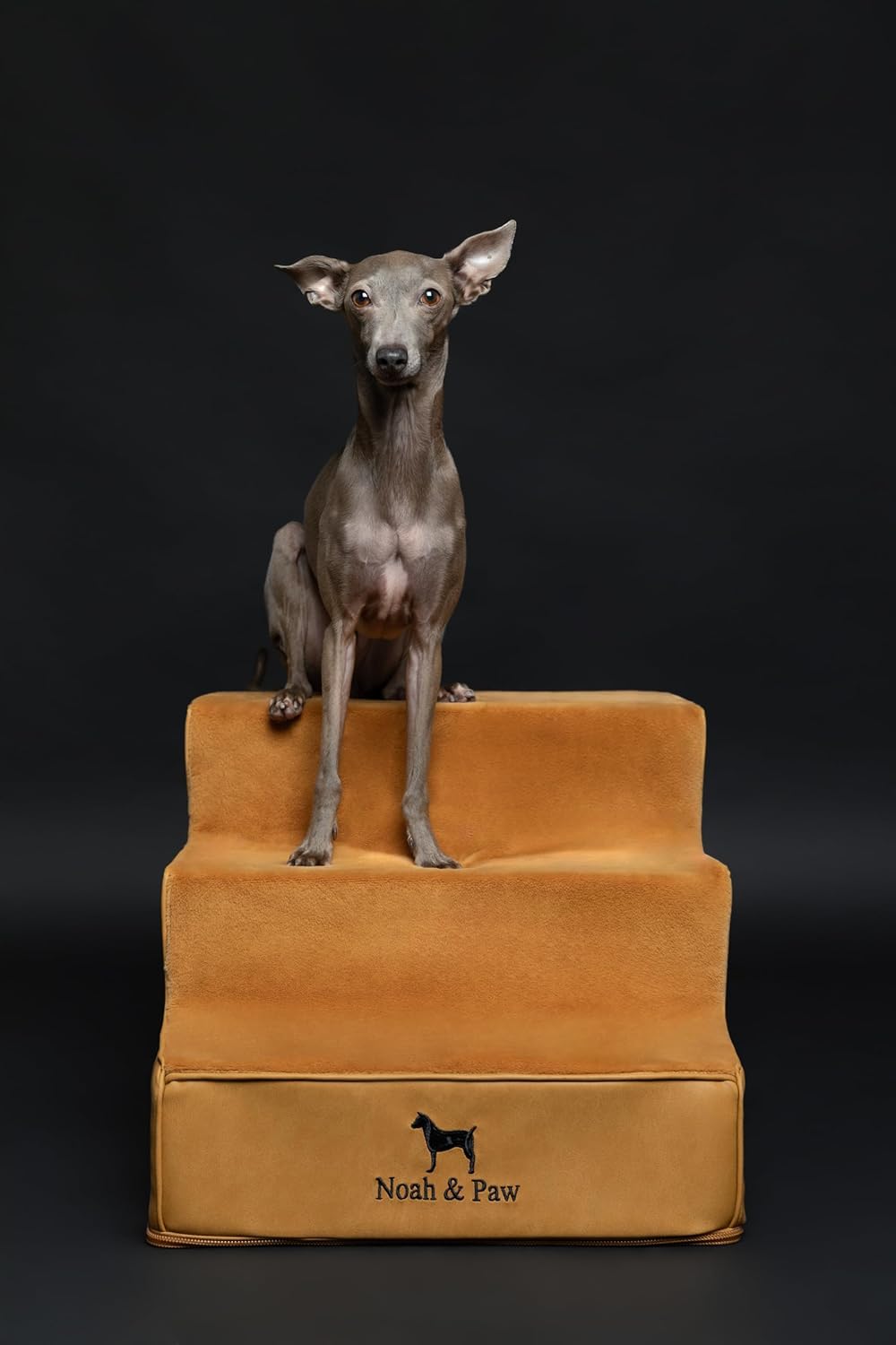 Noah & Paw Dog Stairs, Dog Ramp for Bed (20" Extra Wide) Pet Stairs for High Bed, Design to Fit Small and Large Breeds, Durable 5 Pet Steps for Couch (35 Foam Density) Leather Collection