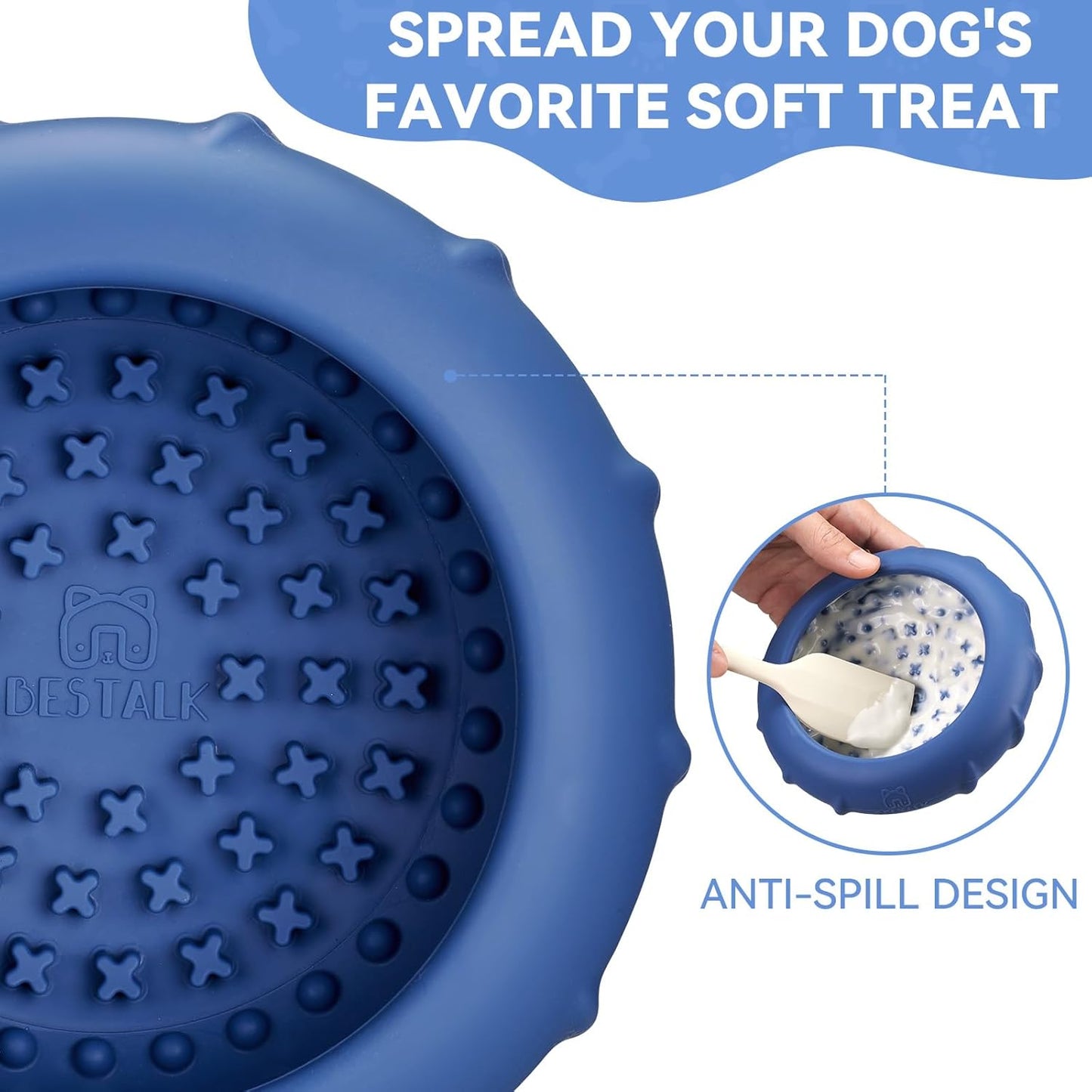 Dog Lick Bowl, Bestalk Wobbly Freeze Bowl Enrichment Feeder for Dogs, Anxiety Relief Lick Mat Puzzle Toy for Distraction, BPA Free Silicone, Dishwasher Safe(Rose,S)