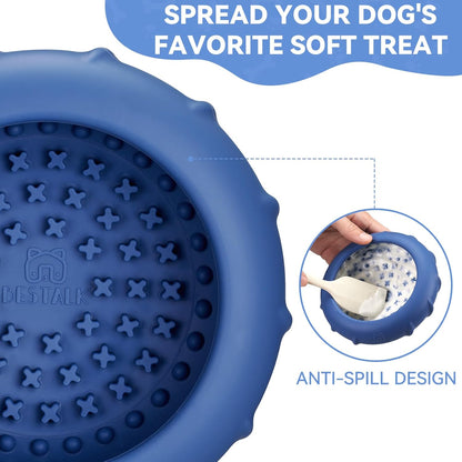 Dog Lick Bowl, Bestalk Wobbly Freeze Bowl Enrichment Feeder for Dogs, Anxiety Relief Lick Mat Puzzle Toy for Distraction, BPA Free Silicone, Dishwasher Safe(Rose,S)
