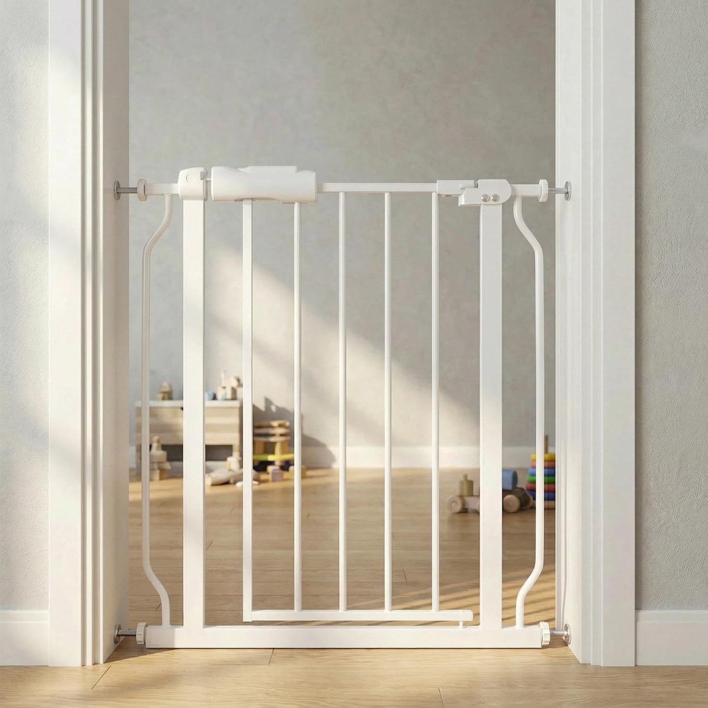 Extra Wide 76.4-81 Inch Large Baby Gates for Stairs, Doorways - No Drilling, Pressure Mounted Pet Gates for Kids & Dogs