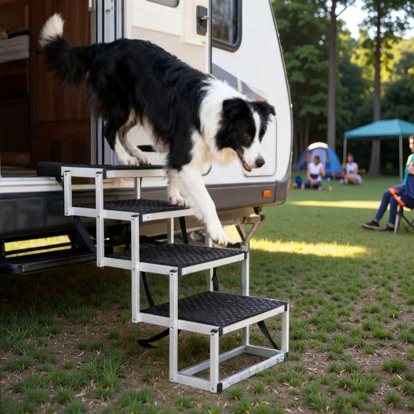 Dog Ramp for Car, 65"X17" Folding Pet Gentle Slope for Truck, SUV, Outdoor Large Pet Stair Ramps with Non-Slip Surface & Aluminum Construction for Medium & Large Dogs, Up to 250lbs, Black
