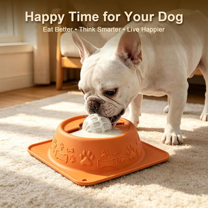 Slow Feeder Dog Bowl for Liquid Treats, Anti-Slip Lick Bowl, Bone Broth and Yogurt Puzzle Feeder, No Spill Pet Bowl Pup Lick Toy for Large Medium Small Dogs and Cats, Anxiety Relief, Blue