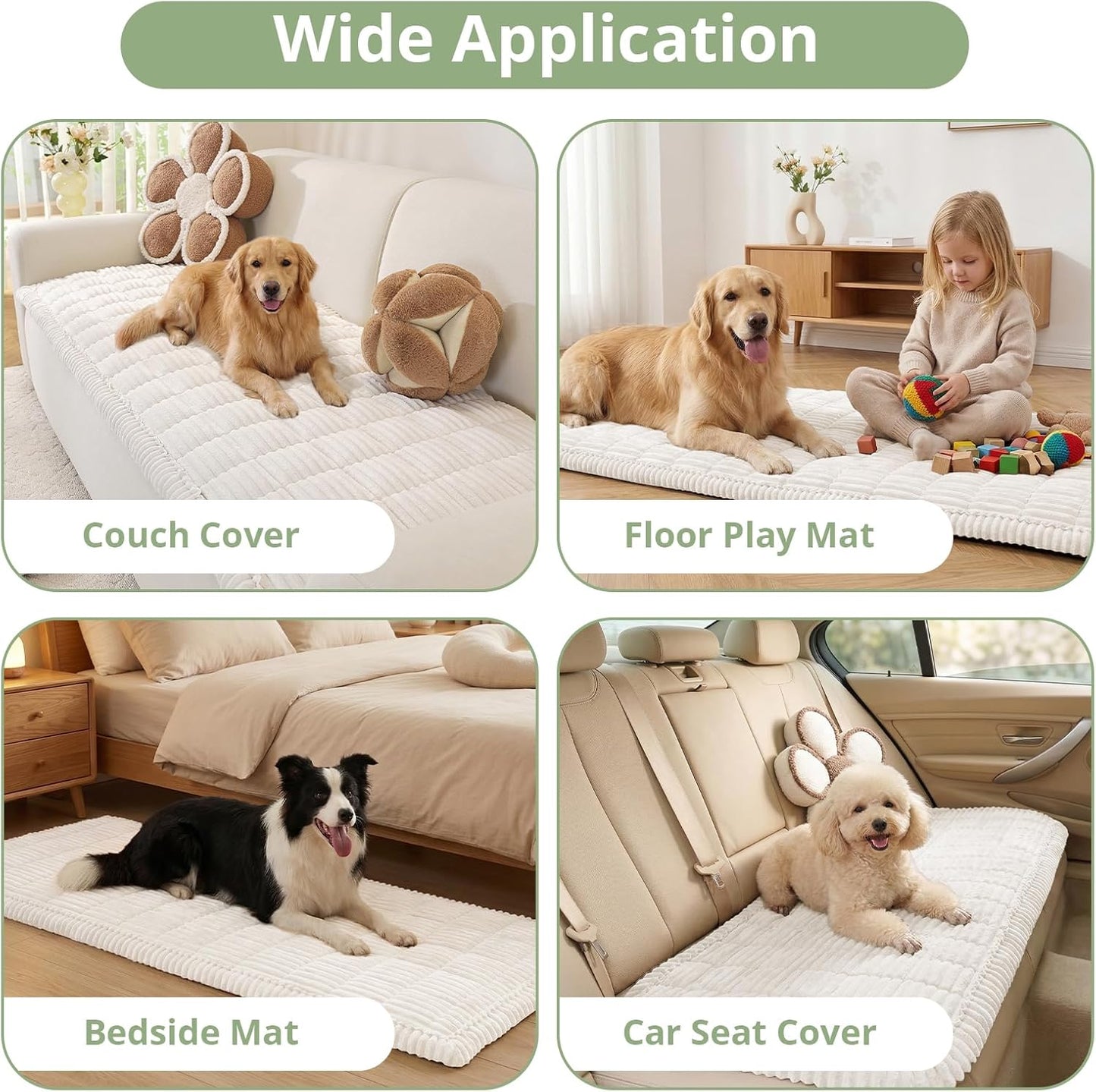OstepDecor Couch Cover for Dogs, Washable Non Slip Sofa Cover for Pets, Soft Couch Covers for Sofa, Loveseat and Sectional, Furniture Protector Against Pet Hair & Scratches (27.6" x 27.6", Khaki)