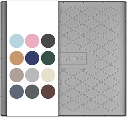 URMONA Under Sink Mat for Kitchen Waterproof, 34" x 22" Silicone Under Sink Mat for Shelf Liner Organizer, Cabinet Sink Protector Under Sink Liner for Bottom Kitchen, Bathroom(Light Grey)