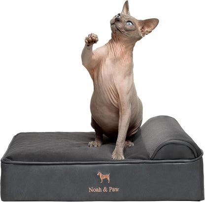 NOAH & PAW Large Dog Bed, 35x25x8.7 Inch, Orthopedic Dog Beds, Eggshell Memory Foam Infused with Cooling Gel, Waterproof, Machine Washable, Includes Inner Cover (Faux Leather)