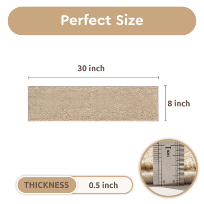 tchdio Stair Treads Landing Mat Non Slip, Soft Stair Treads for Wooden Steps Indoor, Stair Carpet Treads Reusable Adhesive for Kids Elders and Pets, Washable Stair Rugs Stair Runner 31"x31" Beige