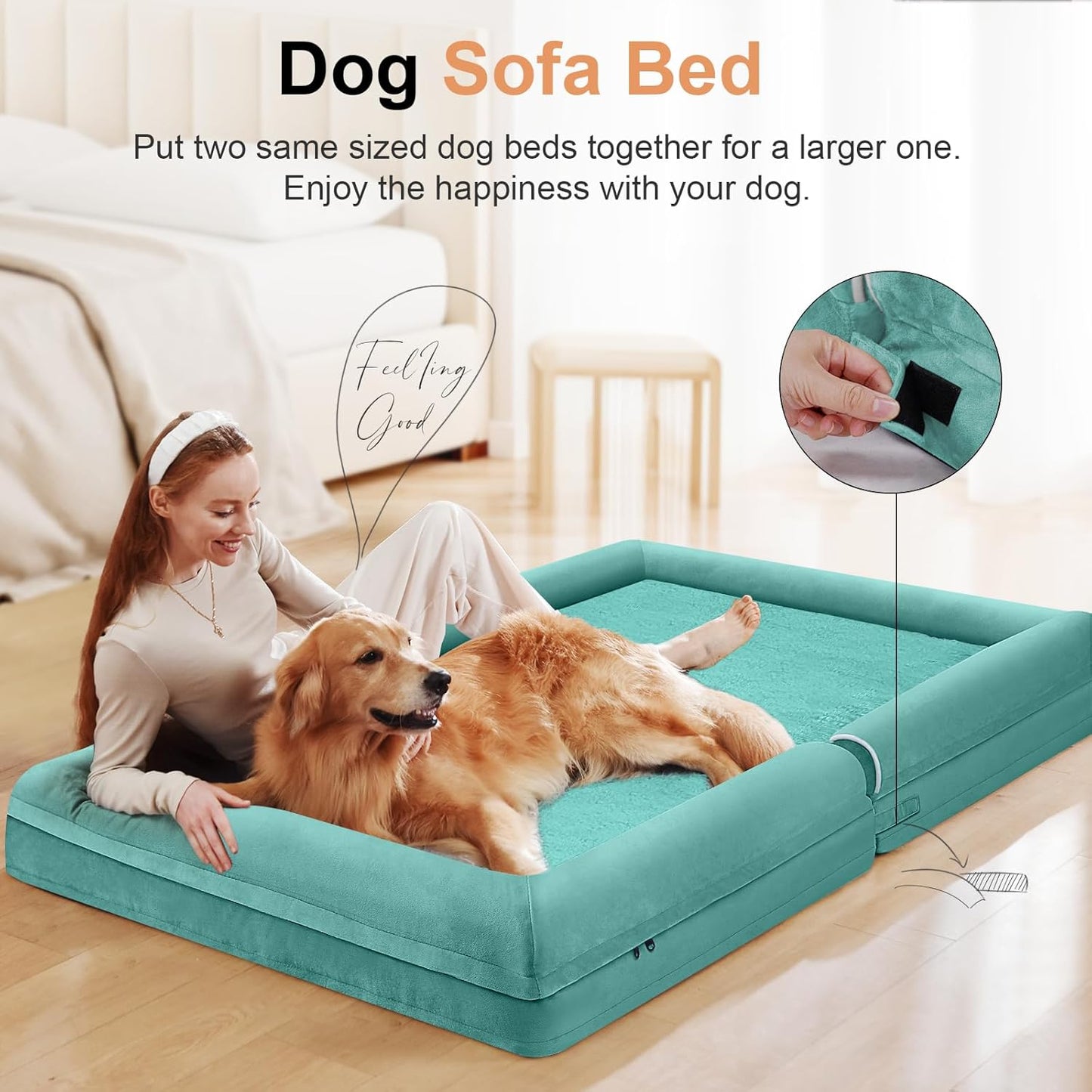 Large Dog Bed Orthopedic Washable: Beds Bolster XL Bed Large Big Dogs Memory Foam Couch Sofa Waterproof with Removable Cover