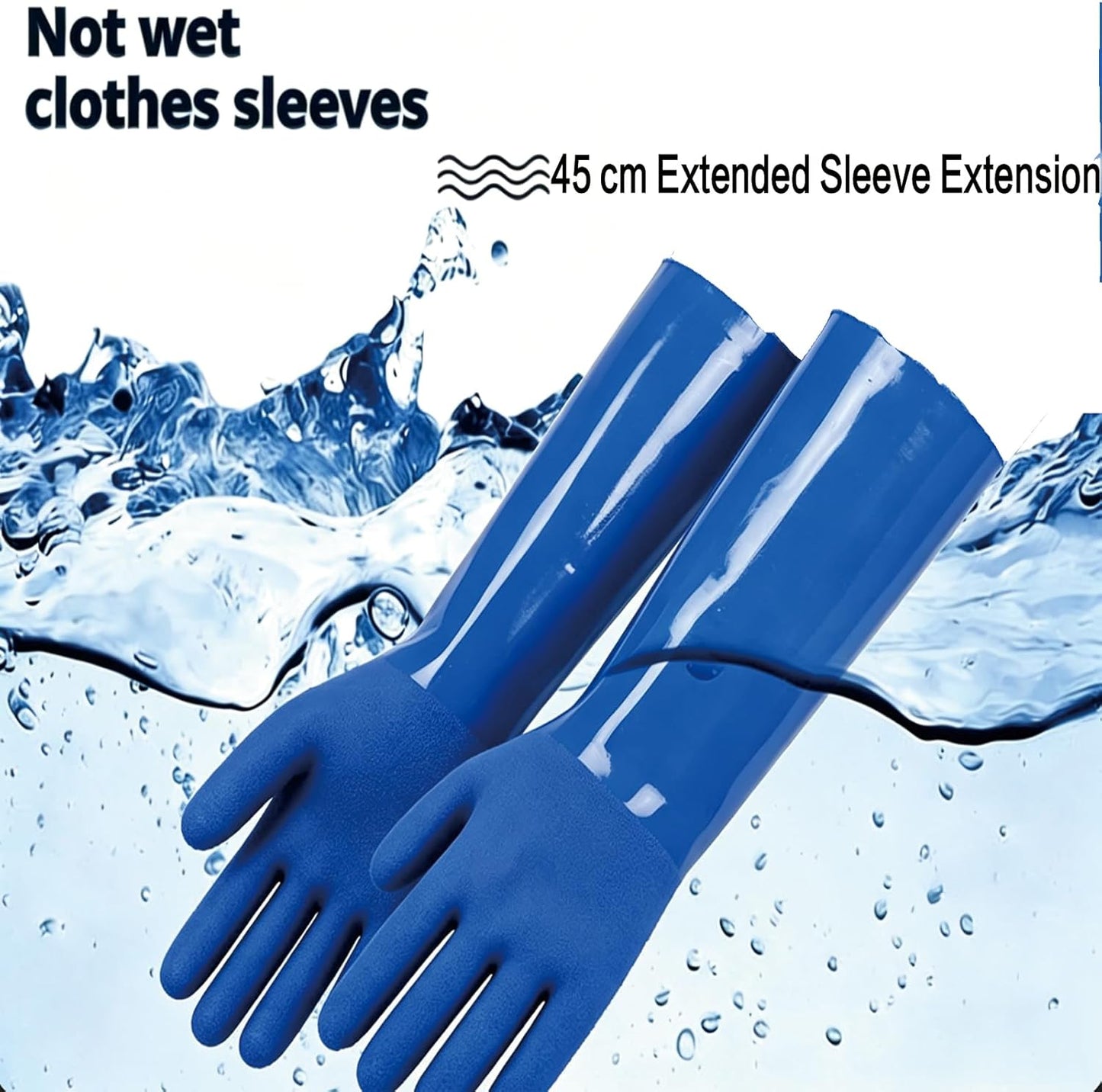 YOFANG 14" Long Pet Grooming Gloves for Washing & Hair Removal,Waterproof Rubber Cat Bite-Proof Brush Gloves,Dog Bath Glove with Soft 3500+ Particles Massage,Orange
